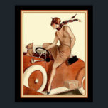 Vie Parisienne Art Deco Print 16 x 20 Poster<br><div class="desc">Stilvolle Flapper,  die ihren Hund zum Ausflug mitnimmt,  in der Art Deco Illustration aus La Vie Parisienne in den 1930er Jahren</div>