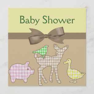 Vieh-Gingham-Person-Babyparty Einladung