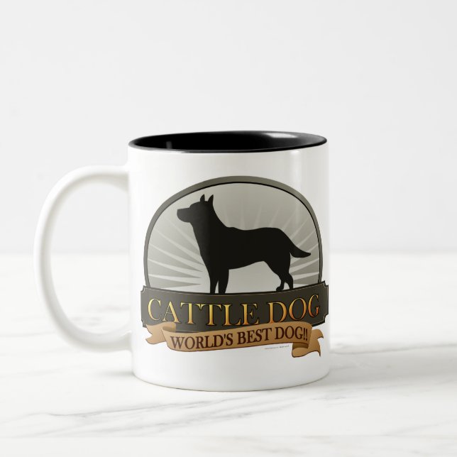 Vieh-Hund Zweifarbige Tasse (Links)