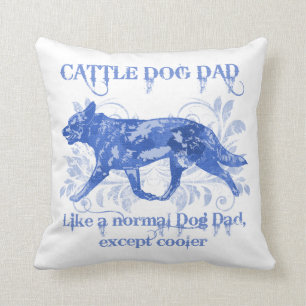 Vieh-HundeVaterblauer Watercolor addieren einen Kissen