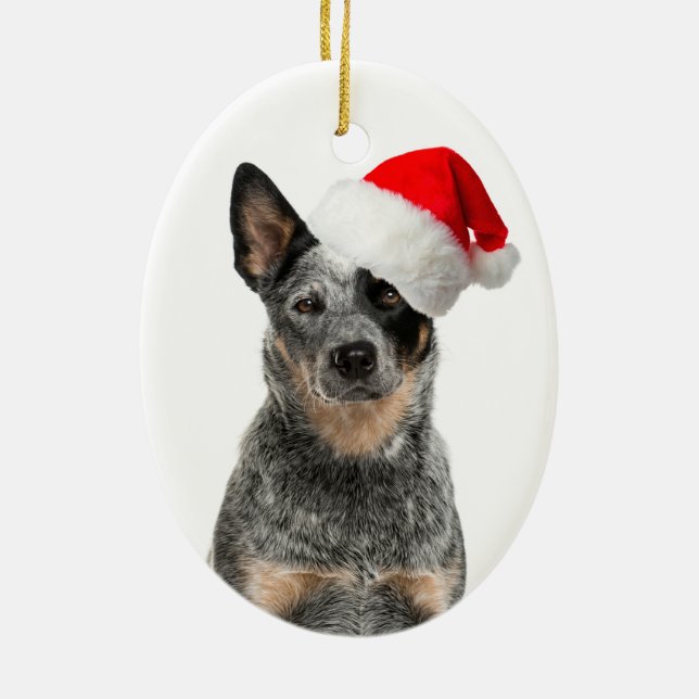 Vieh-Hundeweihnachtsverzierung Keramik Ornament (Hinten)
