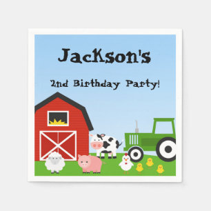 Vieh, Kuh, Traktor, Schaf, Schweine, Geburtstag Serviette