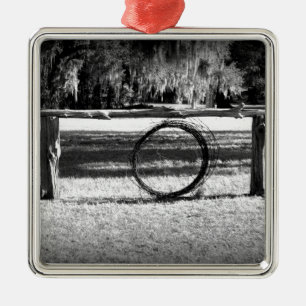 Vieh-Ranch Silbernes Ornament