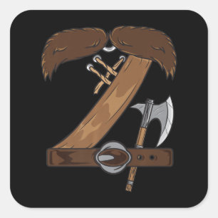 Viehkostüm Halloween Mustache Belt Ax Cosplay Quadratischer Aufkleber