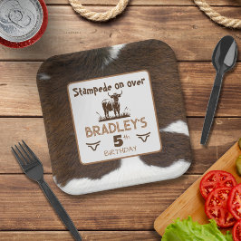 Viehrinder Stampede Brown Geburtstag Pappteller