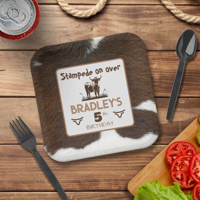 Viehrinder Stampede Brown Geburtstag Pappteller (Von Creator hochgeladen)