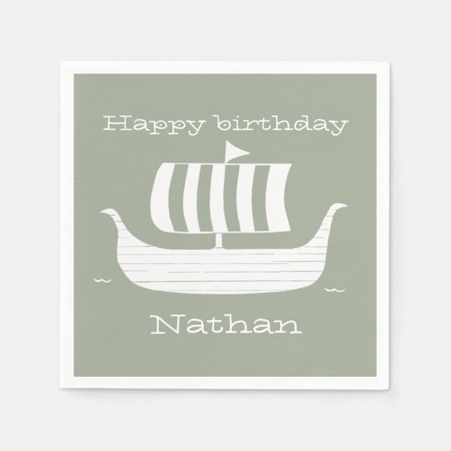 Viehschiff/Langboot mit benutzerdefinierter Hinter Serviette (Vorderseite)