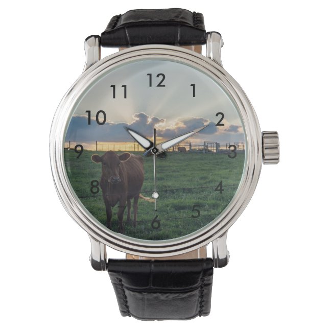 Viehzucht Sunset Armbanduhr (Vorderseite)