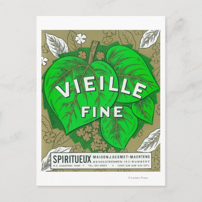 Vieille Fine Wine LabelEurope Postkarte (Vorderseite)