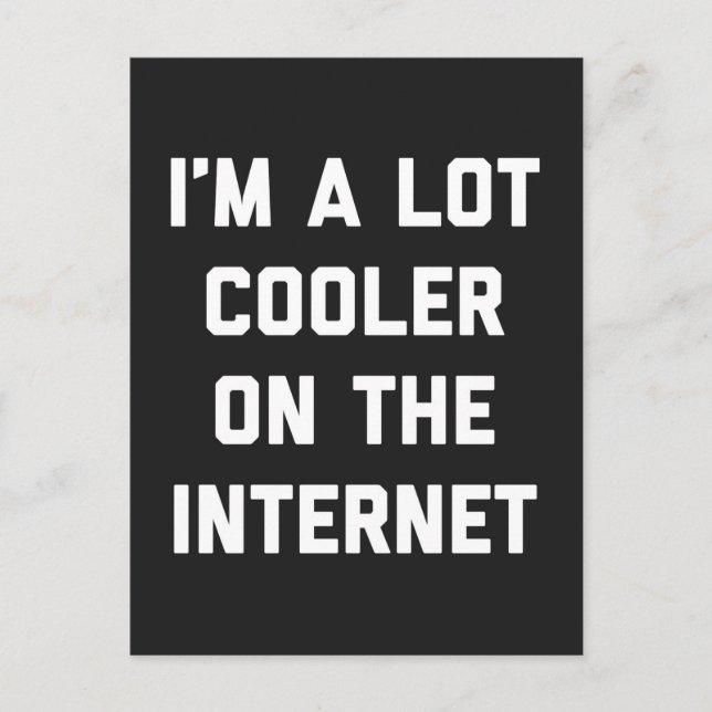 Viel Cooler auf dem Internet-Zitat Postkarte (Vorderseite)