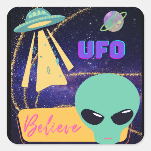 Viel, extraterrestra glauben quadratischer aufkleber