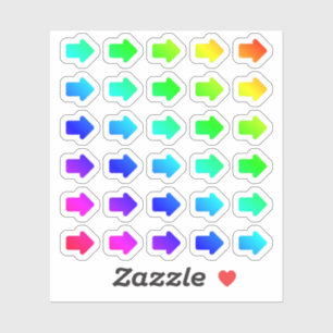 Viel farbige Pfeile, kleine Regenbogenformen Aufkleber