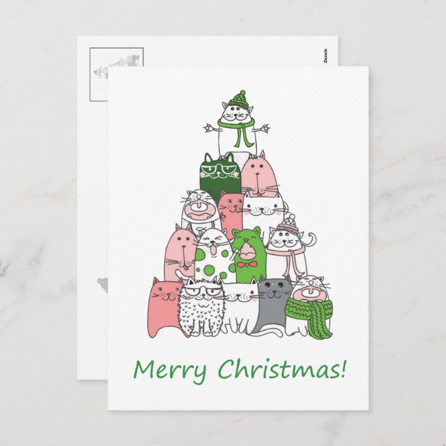 Viel Furry, ein kleines Weihnachtsfest! Feiertagspostkarte (Vorne/Hinten)