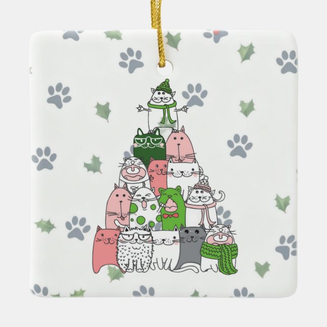 Viel Furry, ein kleines Weihnachtsfest! Keramikornament (Vorderseite)