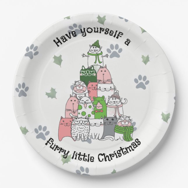 Viel Furry, ein kleines Weihnachtsfest! Pappteller (Vorderseite)