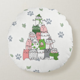 Viel Furry, ein kleines Weihnachtsfest! Rundes Kissen