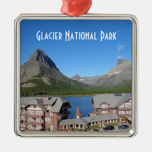 Viel Gletscher-Hotel-Glacier Nationalpark Silbernes Ornament (Vorne)