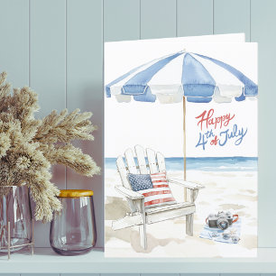 Viel Glück am 4. Juli Beach Scene Blank Feiertagskarte