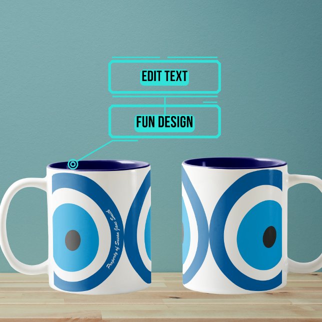 viel Glück Amulet Custom Tasse (The "eye" has been a fixture in Greece dating back to at least the 6th century BC.)