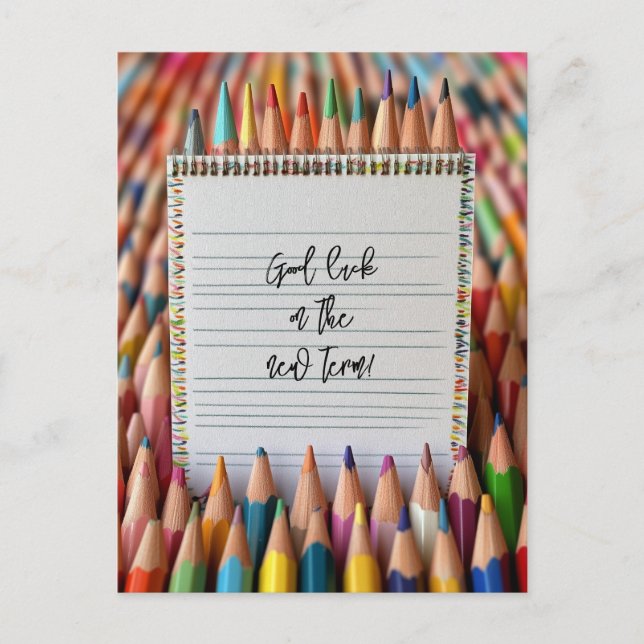 Viel Glück auf Ihrer neuen Schulzeit Postkarte (Vorderseite)