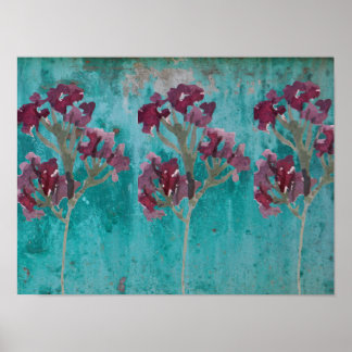Viel Glück Beautiful Three Maroon Blume auf Blue Poster