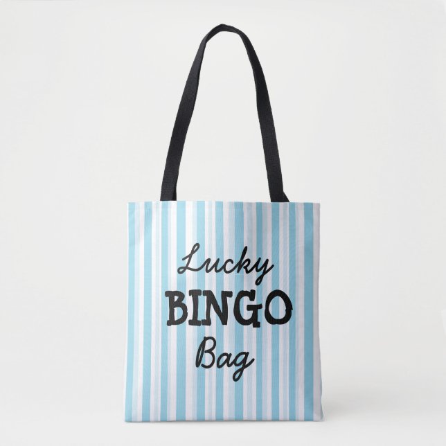 Viel Glück BINGO Taschen-Blau Striped (Vorderseite)