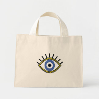 Viel Glück, blaues Auge, griechisches Amulett, bös Mini Stoffbeutel