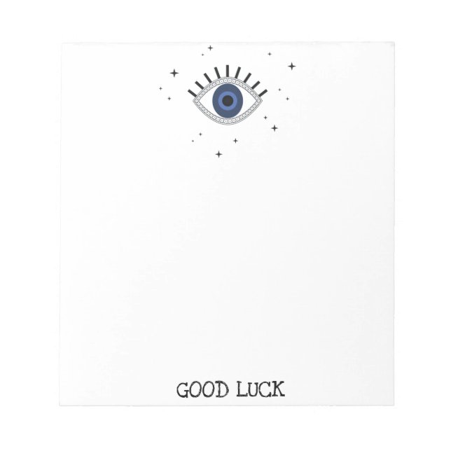 Viel Glück Blue eye talisman gree böse auge Notizblock (Vorderseite)