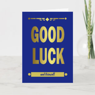 Viel Glück Blue Gold Typografy Card Karte