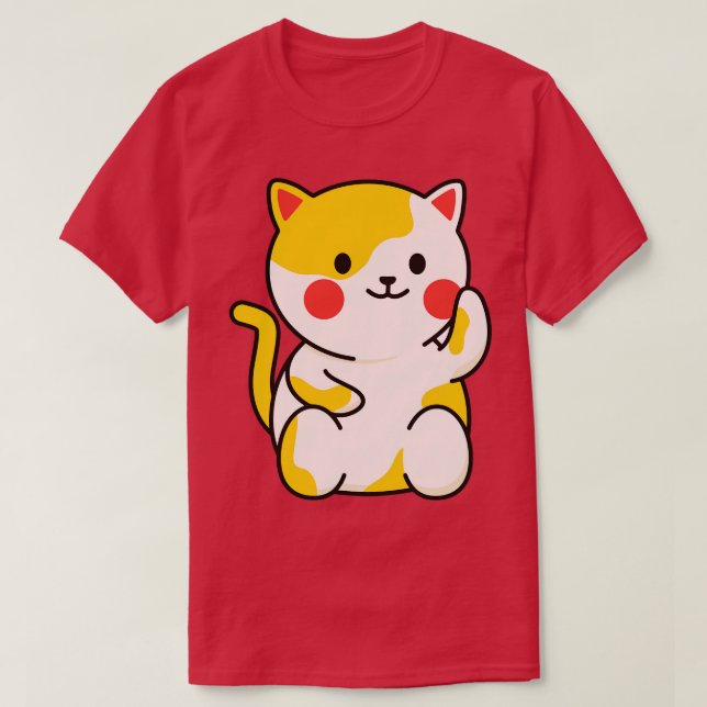 Viel Glück Cat Zeichnend T-Shirt (Design vorne)