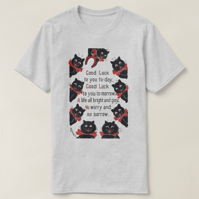 viel Glück Cats, Louis Wain T-Shirt (Design vorne)