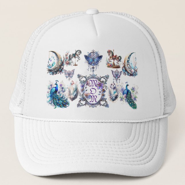 Viel Glück-Chargen für die Mama von Blumenrahmen Truckerkappe (Vorderseite)