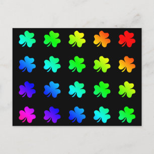 Viel Glück Clover Verlasse farbenfrohe Regenbogenf Postkarte