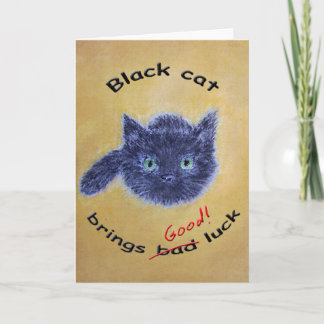Viel Glück der schwarzen Katze Karte