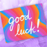 VIEL GLÜCK Farbenfrohe Cool- & Fun Streifen Postkarte<br><div class="desc">Karo diese süße und farbenfrohe Kunst aus,  die von mir für dich handgemacht wurde! Sie können Ihren eigenen Text hinzufügen oder die Farben ändern. Besuchen Sie meinen Shop für mehr!</div>