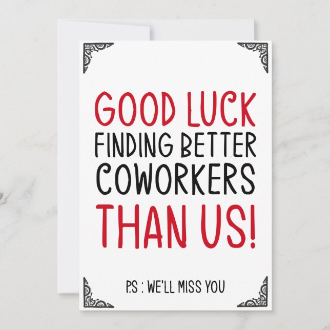 Viel Glück finden besserer Mitarbeiter Einladung (Vorderseite)