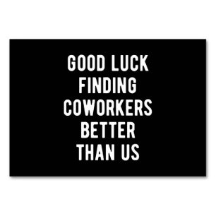 Viel Glück finden Mitarbeiter besser als wir Tischnummer