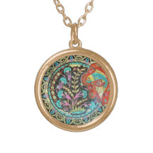 Viel Glück-Fisch-Symbol mit botanischer Handarbeit