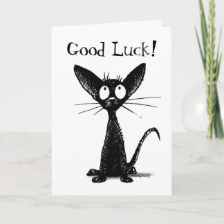 Viel Glück Funny Custom Lucky Black Cat Karte