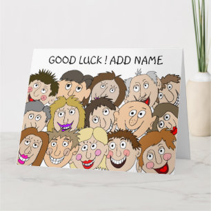 Viel Glück Funny Faces Card Karte
