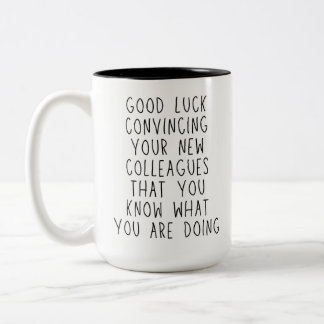 Viel Glück Funny Verlasse Colleague and Work Besti Zweifarbige Tasse