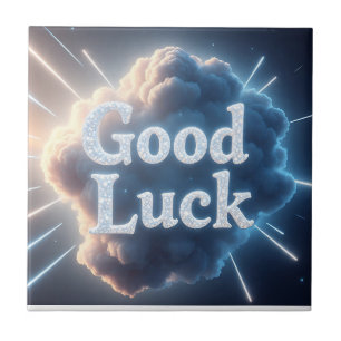 Viel Glück — Glühende Cloud-Typografie mit Light B Fliese