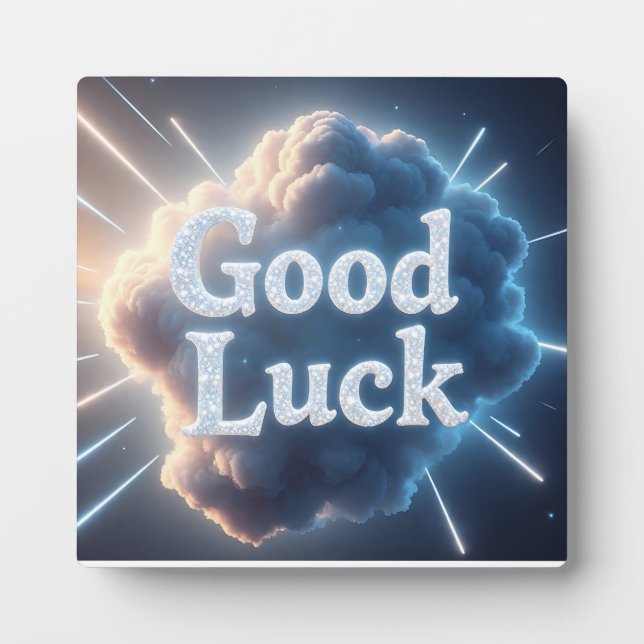 Viel Glück — Glühende Cloud-Typografie mit Light B Fotoplatte (Vorderseite)