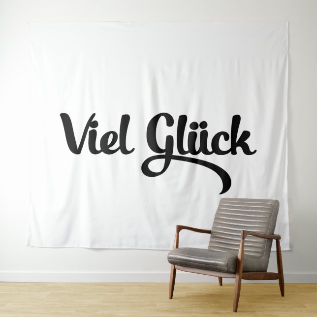 Viel Glück | Good Luck German Language Wandteppich (Beispiel (Horizontal))