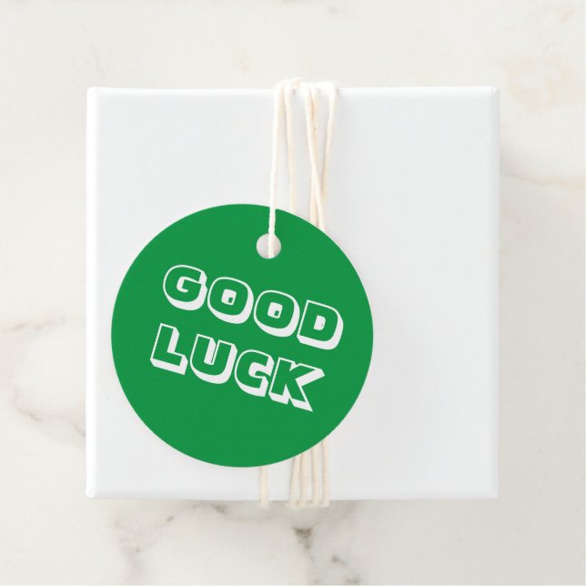 Viel Glück, grün weiß Geschenkanhänger (Beispiel)