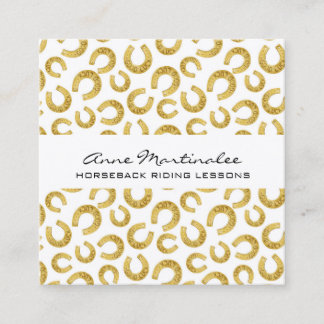 Viel Glück Horseshos Square Business Card Quadratische Visitenkarte