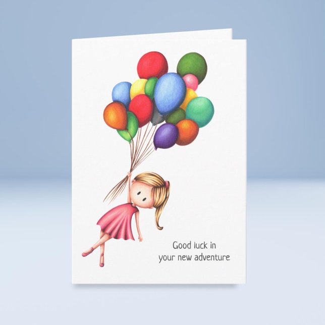 Viel Glück in Your Adventure Girl with Balloons Karte (Von Creator hochgeladen)