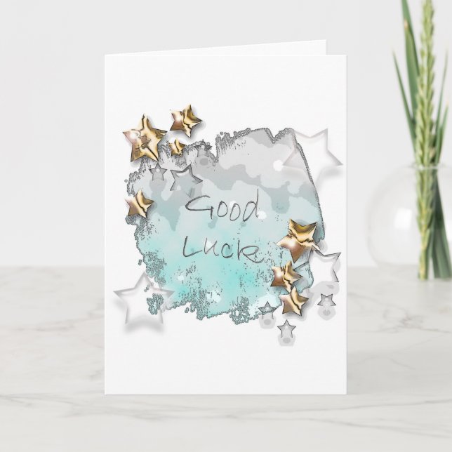Viel Glück-Karte - glückliche Sterne Dankeskarte (Vorderseite)