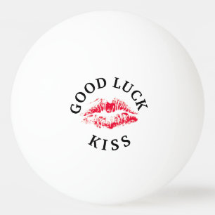viel Glück Kiss Red Lips Valentinstag Tischtennisball