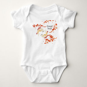 Viel Glück Koi Fisch mit Sakura   Elegant Japanisc Baby Strampler